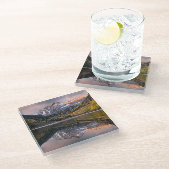 Posavasos De Vidrio Agua | Maroon Bells Colorado (Angular)