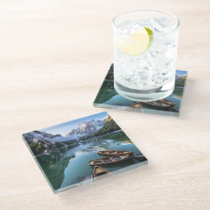 Posavasos De Vidrio Agua   Pragser Wildsee Dolomitas Italia