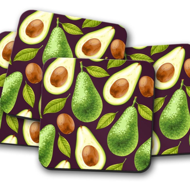 Posavasos De Vidrio Aguacate Fruit Coaster | Conjunto de escayola de f (Subido por el creador)