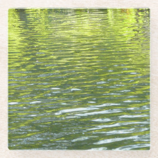 Posavasos De Vidrio Aguas de roble creek amarillo y verde foto natural