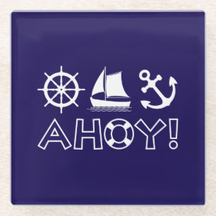 Posavasos De Vidrio ¡Ahoy! Blanca