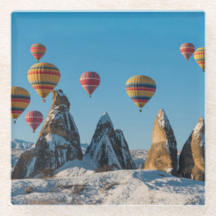 Posavasos De Vidrio Aire caliente que hincha en Cappadocia