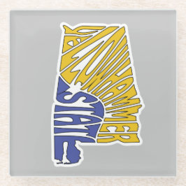 Posavasos De Vidrio Alabama Nickname Word Art