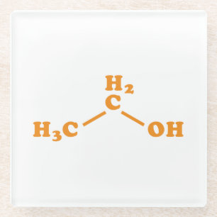 Posavasos De Vidrio Alcohol Etanol Fórmula Química Molecular