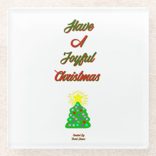 Posavasos De Vidrio Alegres Navidades Glass Coaster (Anverso)