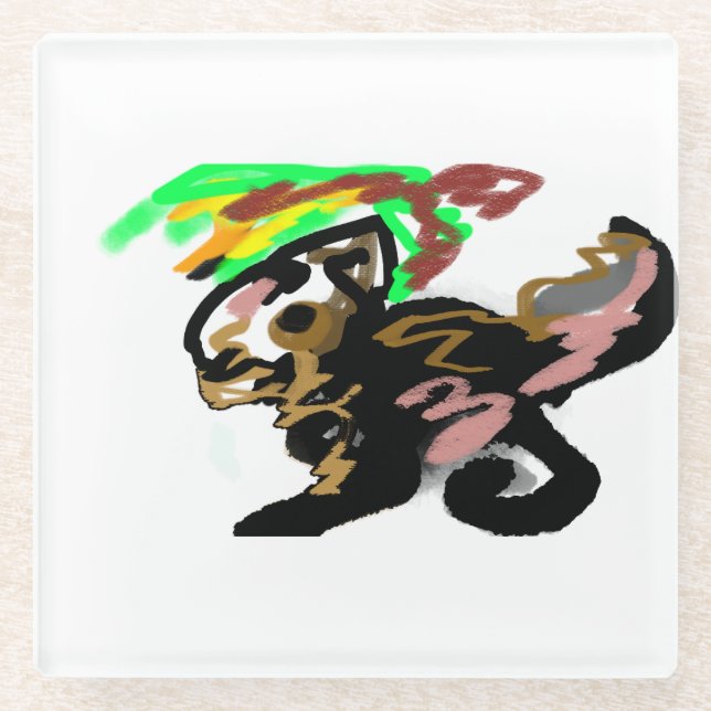 Posavasos De Vidrio Alegría de otoño lobo (Anverso)
