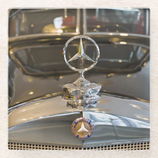 Posavasos De Vidrio Alemania, Baden-Wurttemberg, Stuttgart. Mercedes (Anverso)