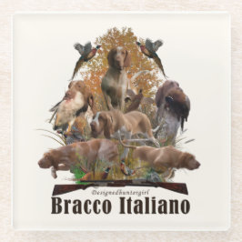 Posavasos De Vidrio Alfombra de Bracco italiano cojín trivet cuadrado