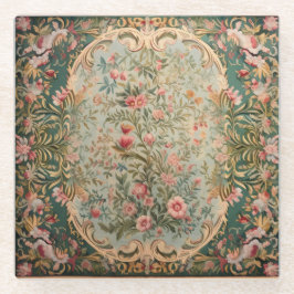 Posavasos De Vidrio Alfombra oriental floral colorida