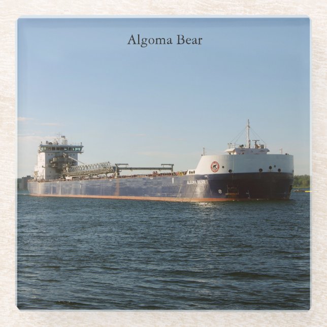 Posavasos de vidrio Algoma Bear (Anverso)