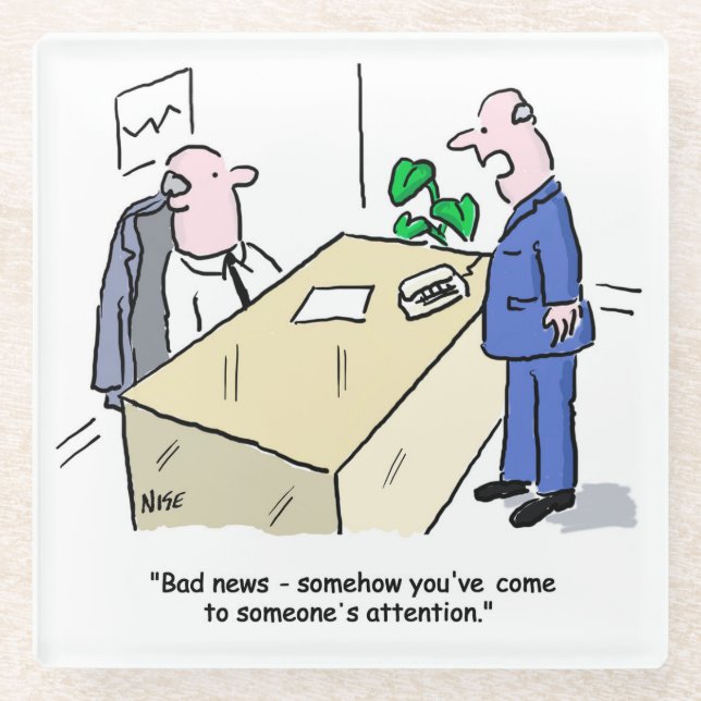 Posavasos De Vidrio Alguien advierte a Office Worker (Anverso)