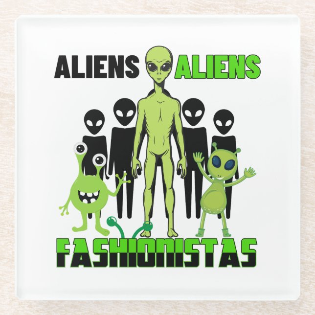 Posavasos De Vidrio Alien ashionistas.w (Anverso)