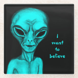 Posavasos De Vidrio Alien, quiero creer