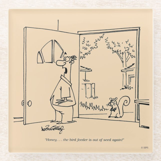 Posavasos De Vidrio Alimentador vacío 2 del pájaro (Anverso)