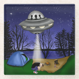 Posavasos De Vidrio Alivio de secuestro extraterrestre de OVNI