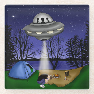Posavasos De Vidrio Alivio de secuestro extraterrestre de OVNI