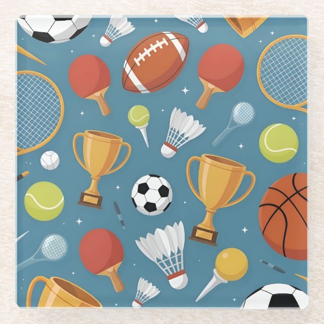 Posavasos De Vidrio All-Star Sports Medley Party (Anverso)