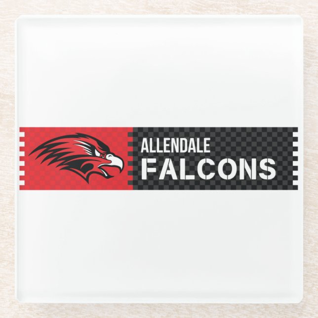Posavasos De Vidrio Allendale Falcons (Anverso)