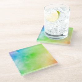 Posavasos De Vidrio Almohada de lanzamiento de pintura de acuarela de