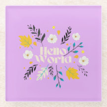 Almohada floral de lanzamiento 'Hola Mundo'