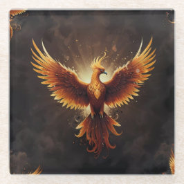 Posavasos De Vidrio Almohadón Fénix Fiery
