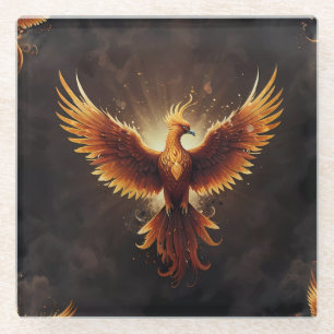 Posavasos De Vidrio Almohadón Fénix Fiery