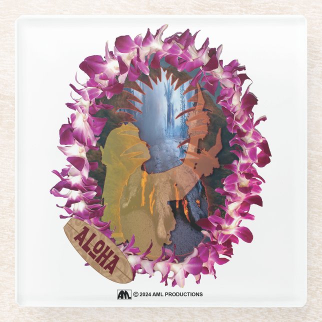 POSAVASOS DE VIDRIO ALOHA 10 (Anverso)