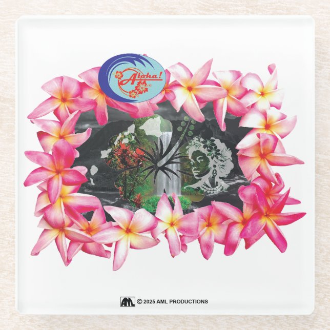 POSAVASOS DE VIDRIO ALOHA 2 (Anverso)