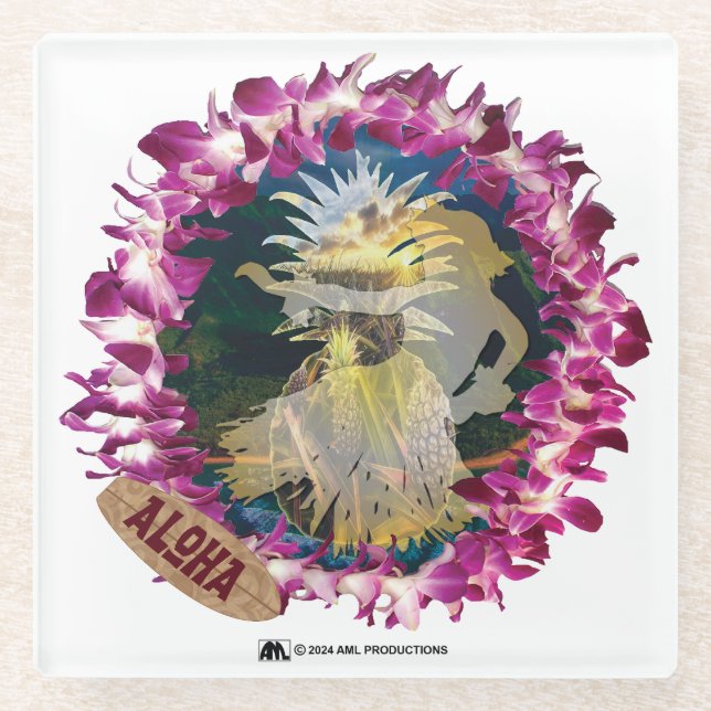 POSAVASOS DE VIDRIO ALOHA 27 (Anverso)