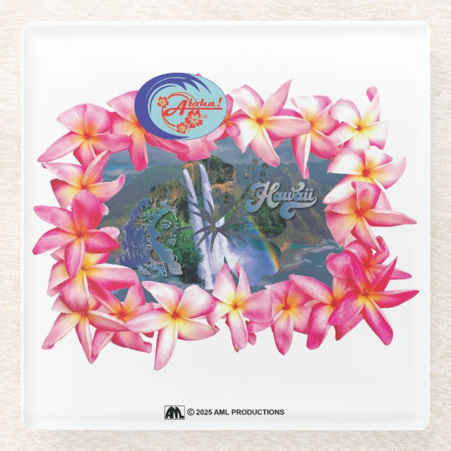 POSAVASOS DE VIDRIO ALOHA 2 4 VERSIÓN 2 (Anverso)