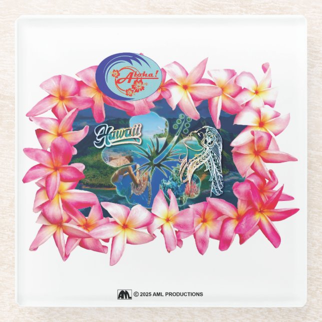 POSAVASOS DE VIDRIO ALOHA 2 8 (Anverso)