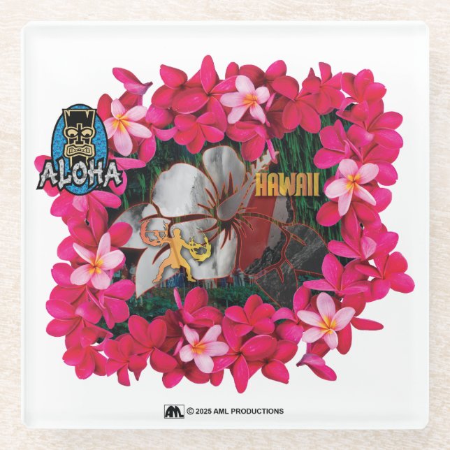 POSAVASOS DE VIDRIO ALOHA 3 (Anverso)
