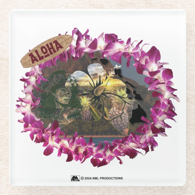 POSAVASOS DE VIDRIO ALOHA 33 VERSIÓN 1 (Anverso)