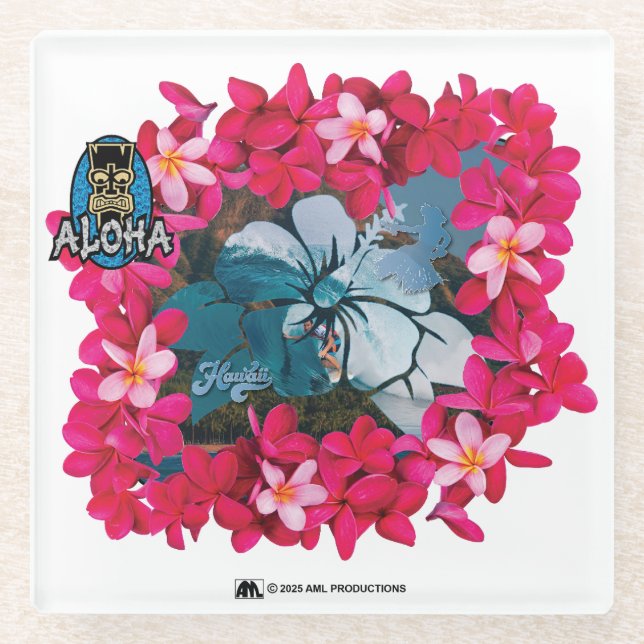 POSAVASOS DE VIDRIO ALOHA 3 13 (Anverso)