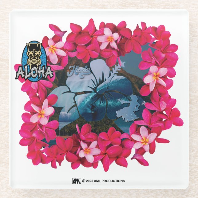 POSAVASOS DE VIDRIO ALOHA 3 14 (Anverso)