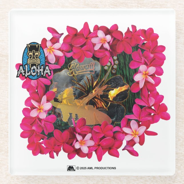 POSAVASOS DE VIDRIO ALOHA 3 7 (Anverso)