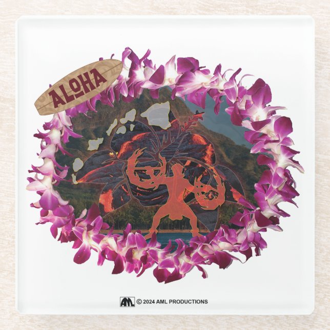 POSAVASOS DE VIDRIO ALOHA 44 (Anverso)