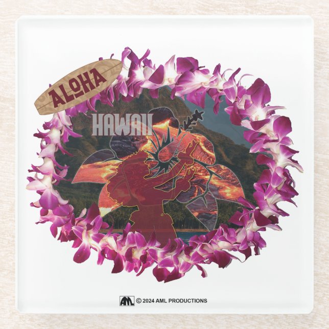 POSAVASOS DE VIDRIO ALOHA 45 VERSIÓN 1 (Anverso)