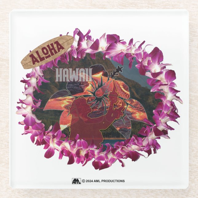 POSAVASOS DE VIDRIO ALOHA 45 VERSIÓN 2 (Anverso)