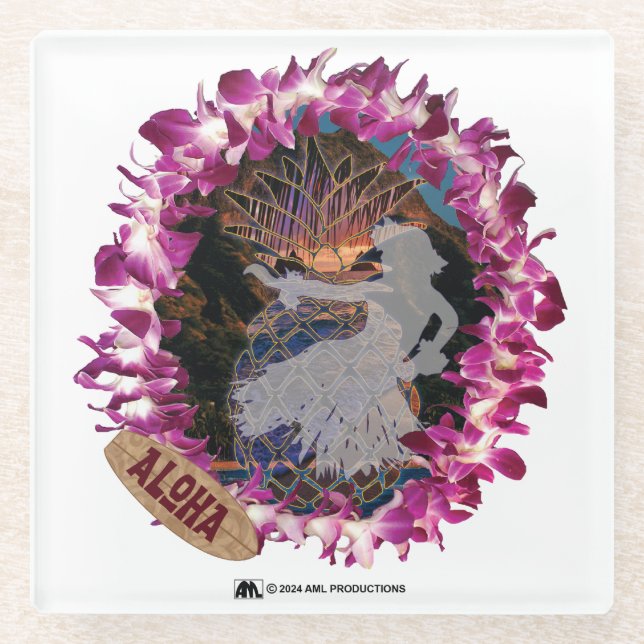 POSAVASOS DE VIDRIO ALOHA 49 VERSIÓN 1 (Anverso)