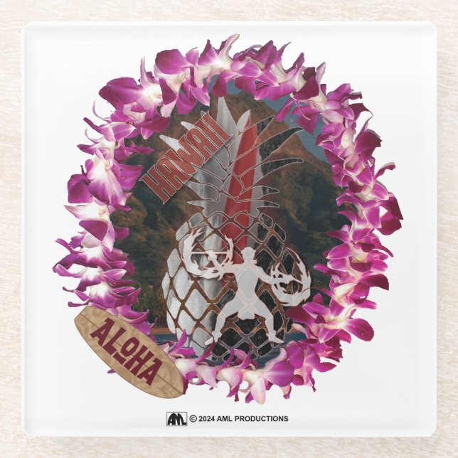 POSAVASOS DE VIDRIO ALOHA 50 (Anverso)