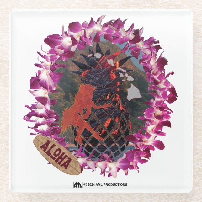 POSAVASOS DE VIDRIO ALOHA 52 (Anverso)