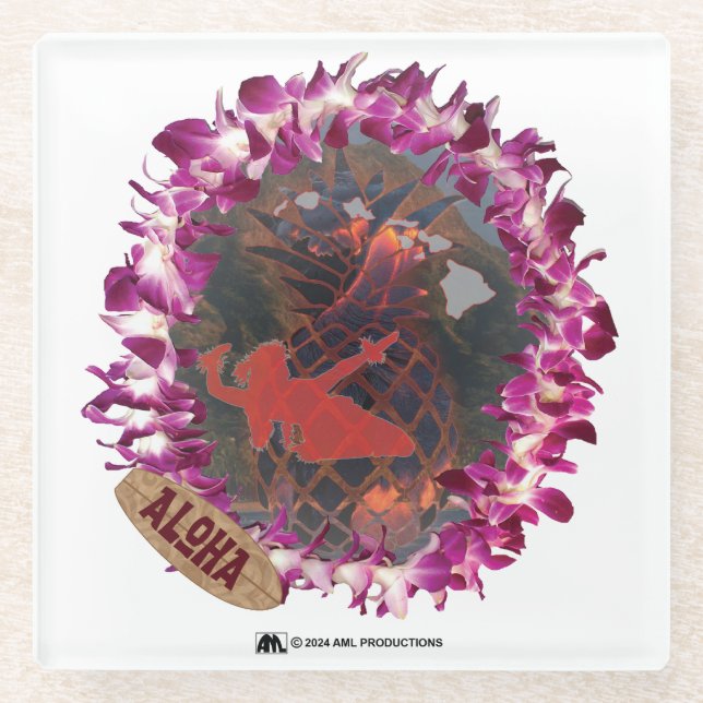 POSAVASOS DE VIDRIO ALOHA 53 (Anverso)