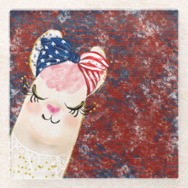 POSAVASOS DE VIDRIO ALPACA AZUL BLANCO PATRIOTA