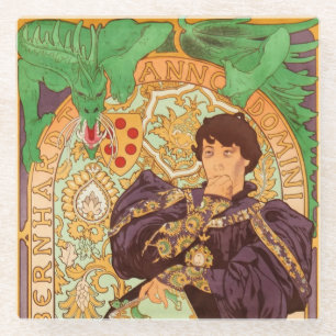 Posavasos De Vidrio Alphonse Mucha Prince y Dragon