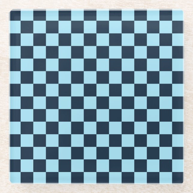Posavasos De Vidrio Alpine ice checkerboard pattern (Anverso)