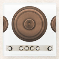 Altavoces retro: marrón, blanco aislado.