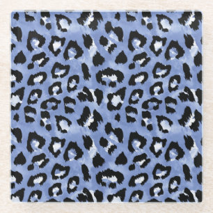 Posavasos De Vidrio Altura de la piel animal: Leopardo de las acuarela