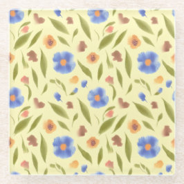 Posavasos De Vidrio Aluminio de vidrio de jardín floreciente