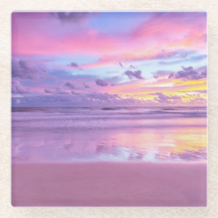 Posavasos De Vidrio Amanecer de golosinas: vistas a la playa.